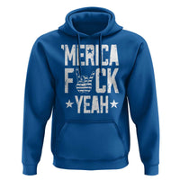 Funny 4th Of July Hoodie Merica Fuck Yeah Rock Hand - Wonder Print Shop