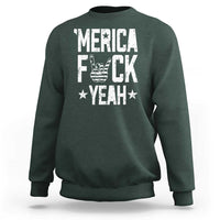 Funny 4th Of July Sweatshirt Merica Fuck Yeah Rock Hand - Wonder Print Shop