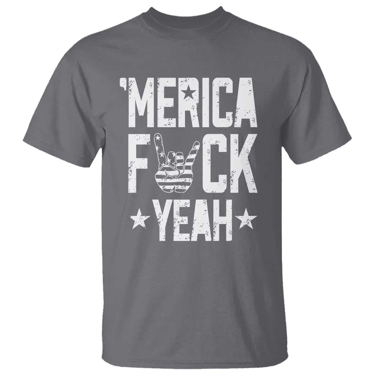 Funny 4th Of July T Shirt Merica Fuck Yeah Rock Hand - Wonder Print Shop