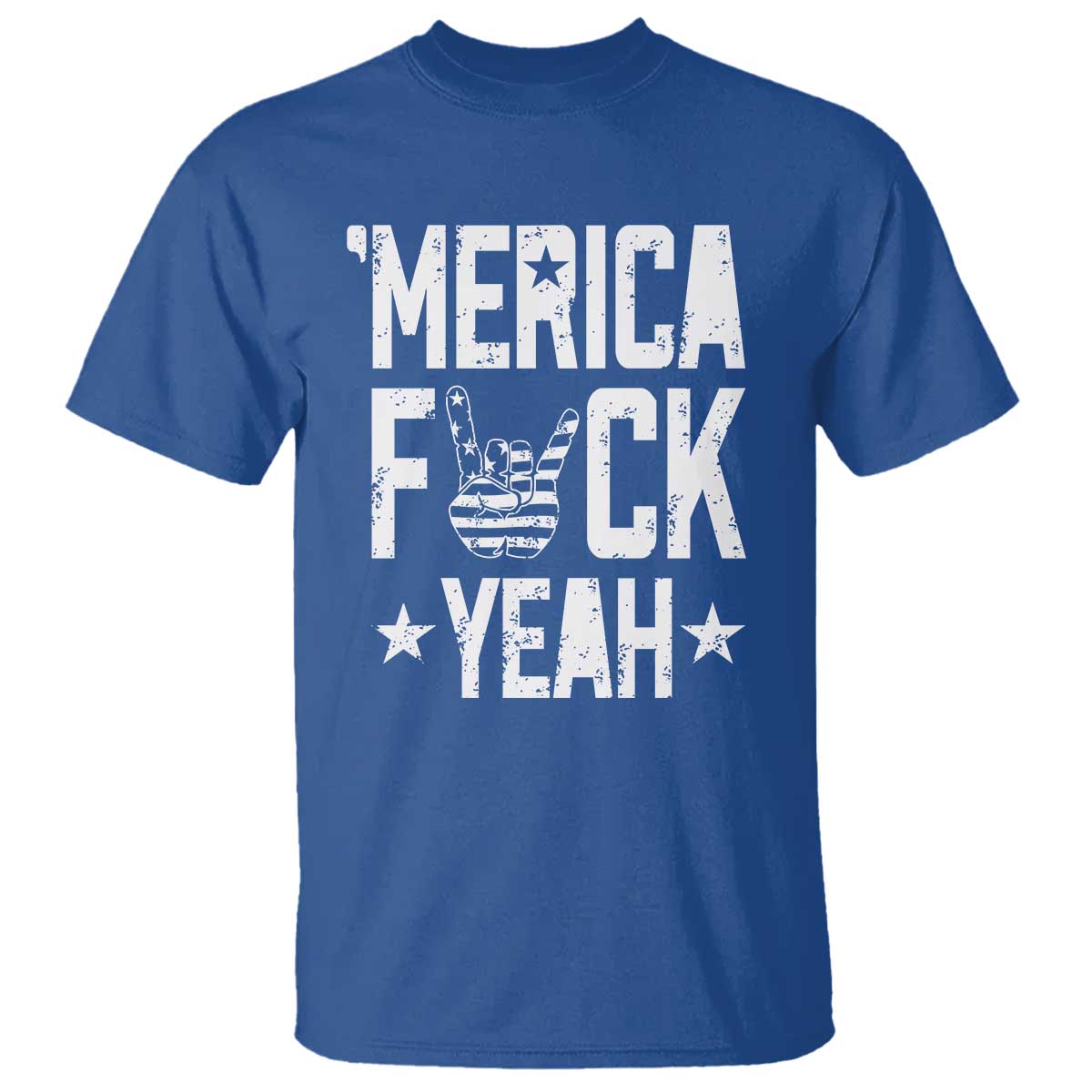Funny 4th Of July T Shirt Merica Fuck Yeah Rock Hand - Wonder Print Shop