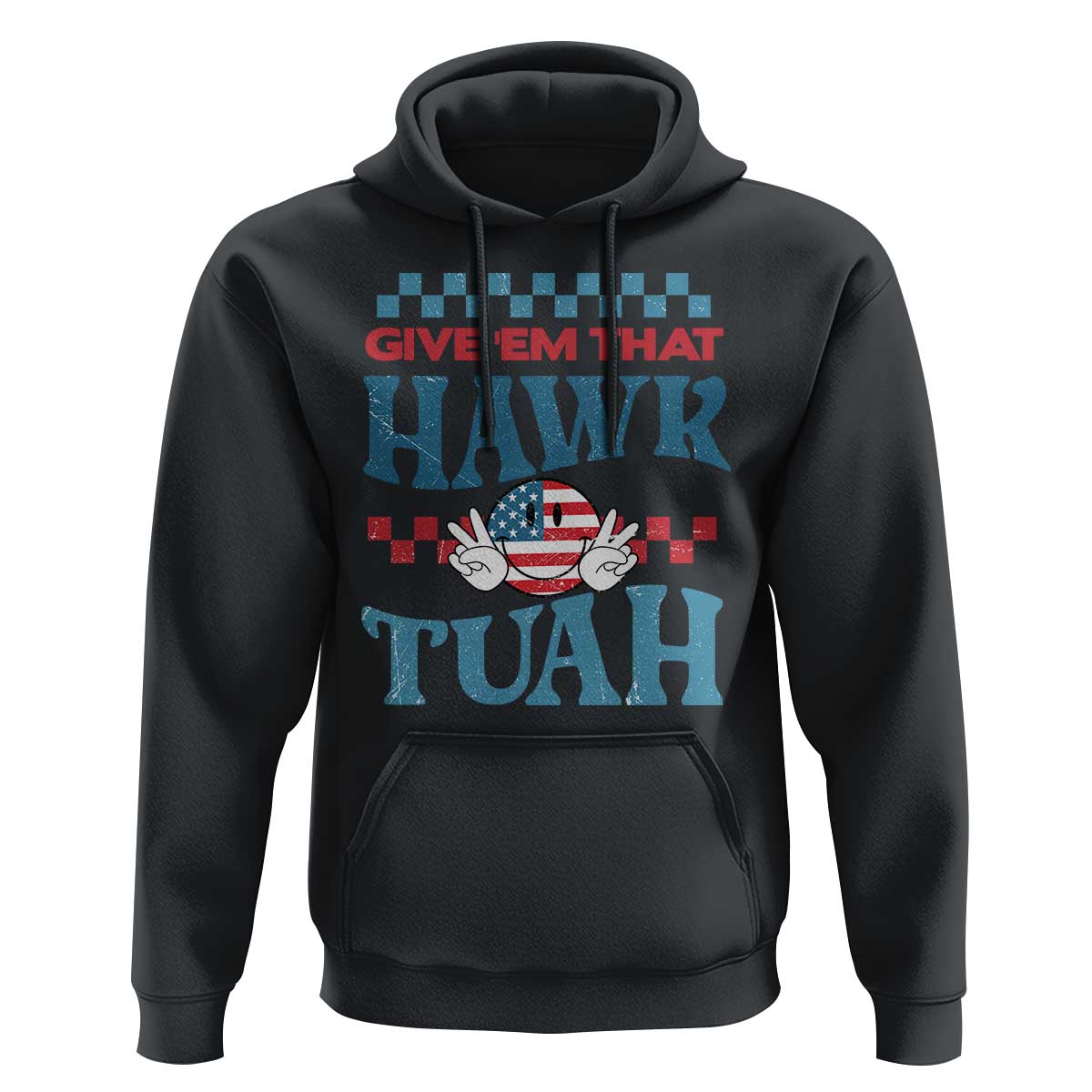 Give 'Em That Hawk Tuah Groovy Hoodie - Wonder Print Shop