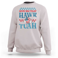 Give 'Em That Hawk Tuah Groovy Sweatshirt - Wonder Print Shop