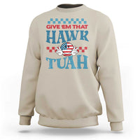 Give 'Em That Hawk Tuah Groovy Sweatshirt - Wonder Print Shop