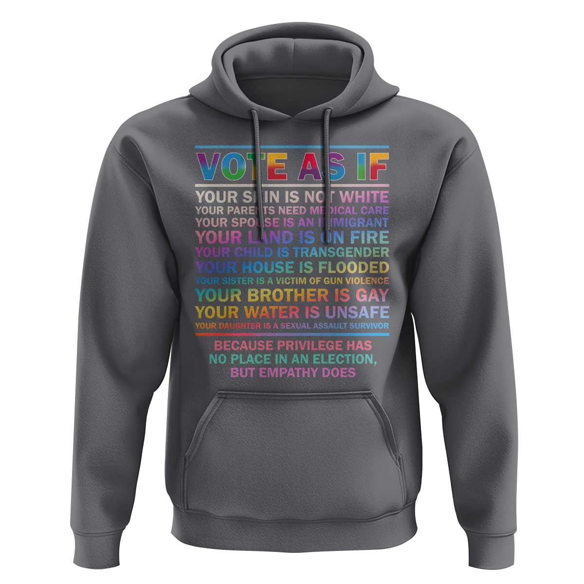 Vote As If Your Skin Is Not White Human's Rights LGBT Support Hoodie - Wonder Print Shop