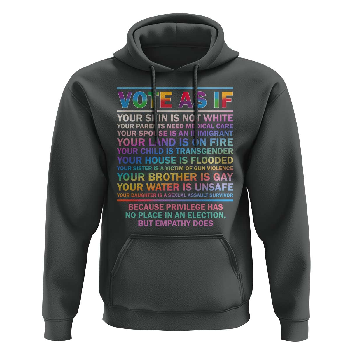 Vote As If Your Skin Is Not White Human's Rights LGBT Support Hoodie - Wonder Print Shop