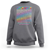 Vote As If Your Skin Is Not White Human's Rights LGBT Support Sweatshirt - Wonder Print Shop