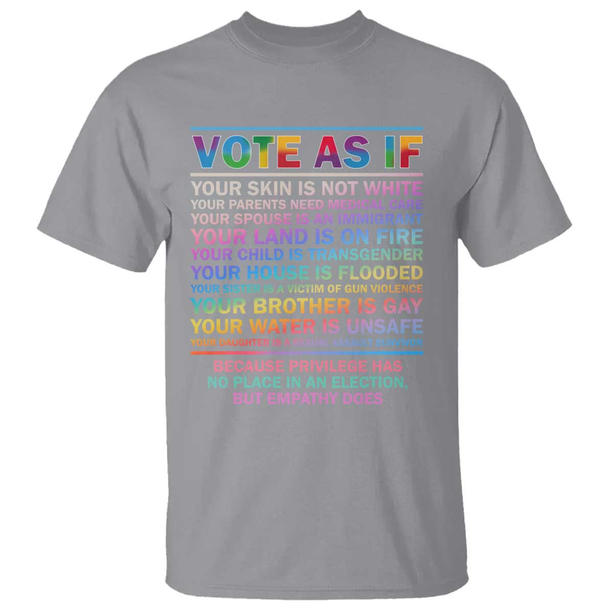 Vote As If Your Skin Is Not White Human's Rights LGBT Support T Shirt - Wonder Print Shop