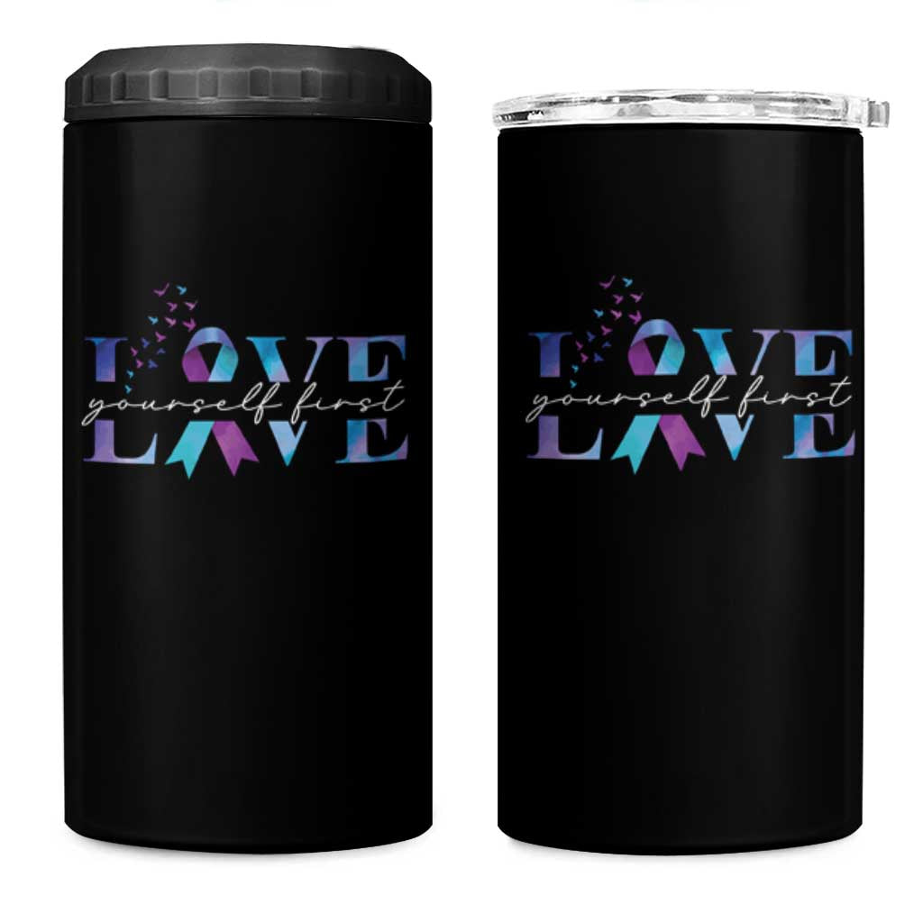 Love Yourself First Suicide Prevention 4 in 1 Can Cooler Tumbler