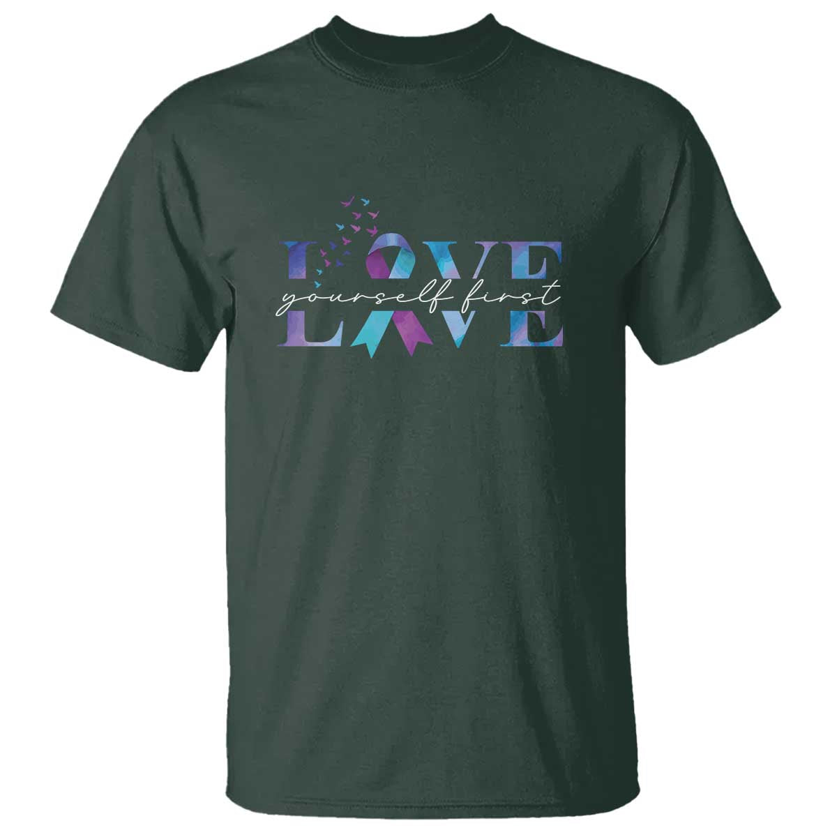 Love Yourself First Suicide Prevention T Shirt - Wonder Print Shop