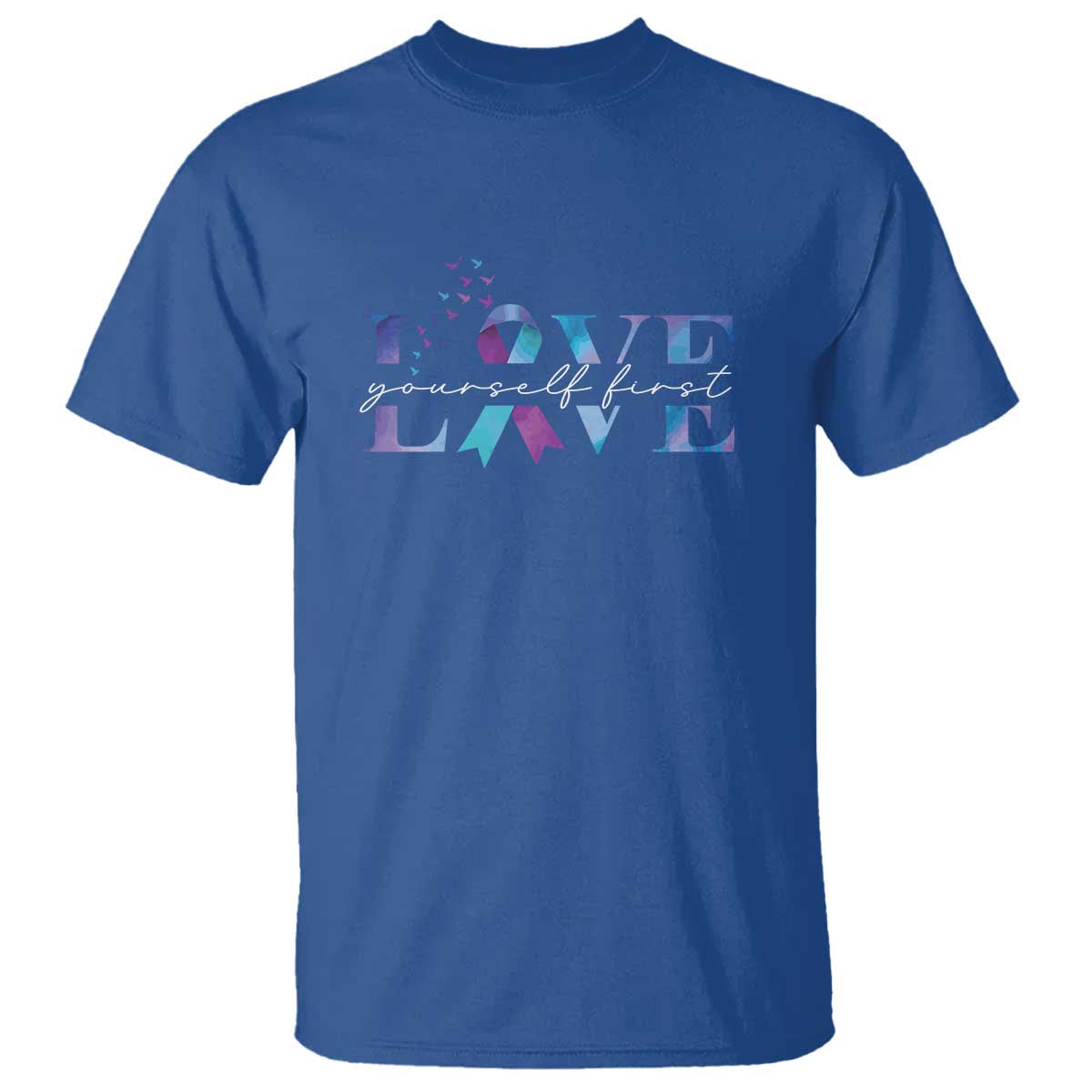 Love Yourself First Suicide Prevention T Shirt - Wonder Print Shop