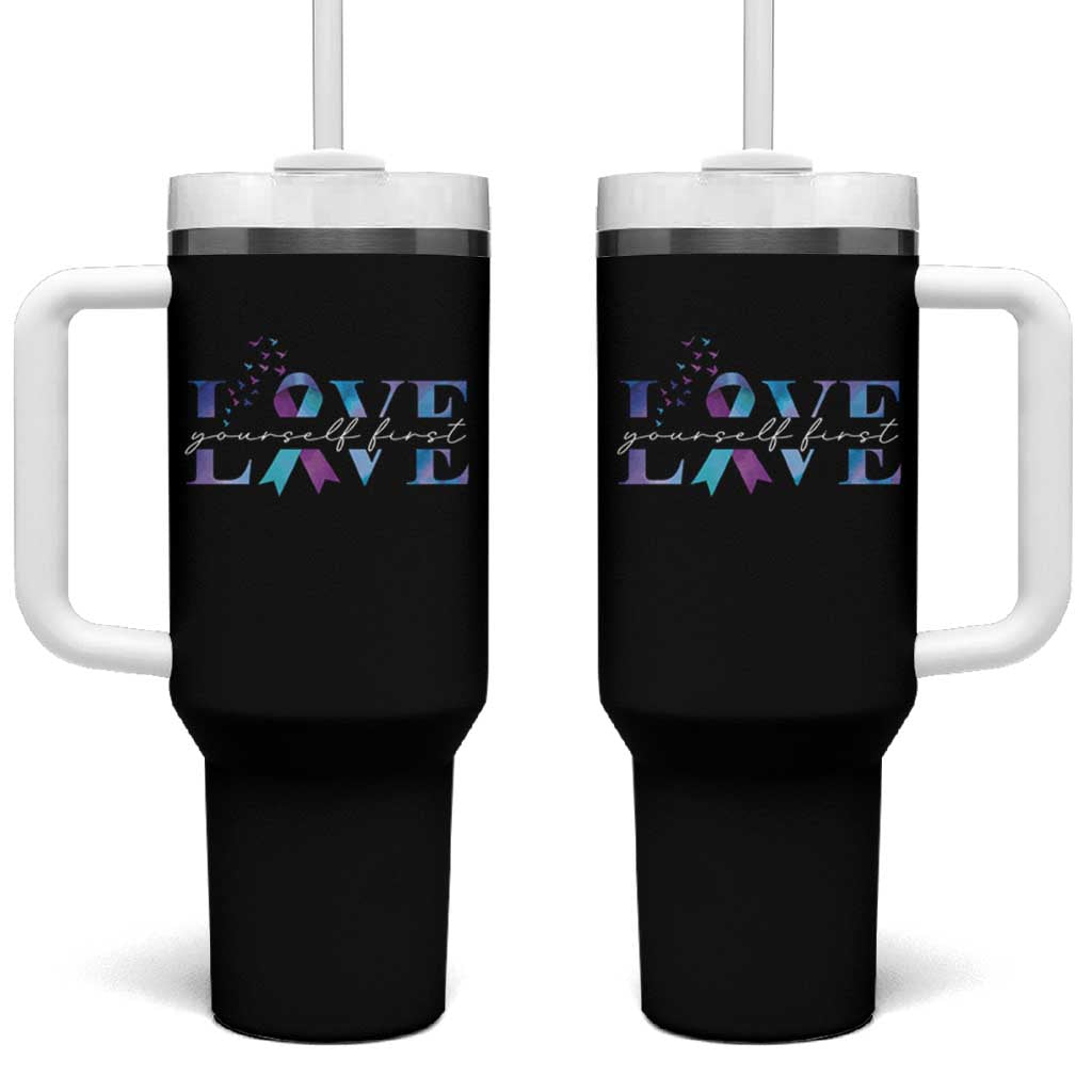 Love Yourself First Suicide Prevention Tumbler With Handle