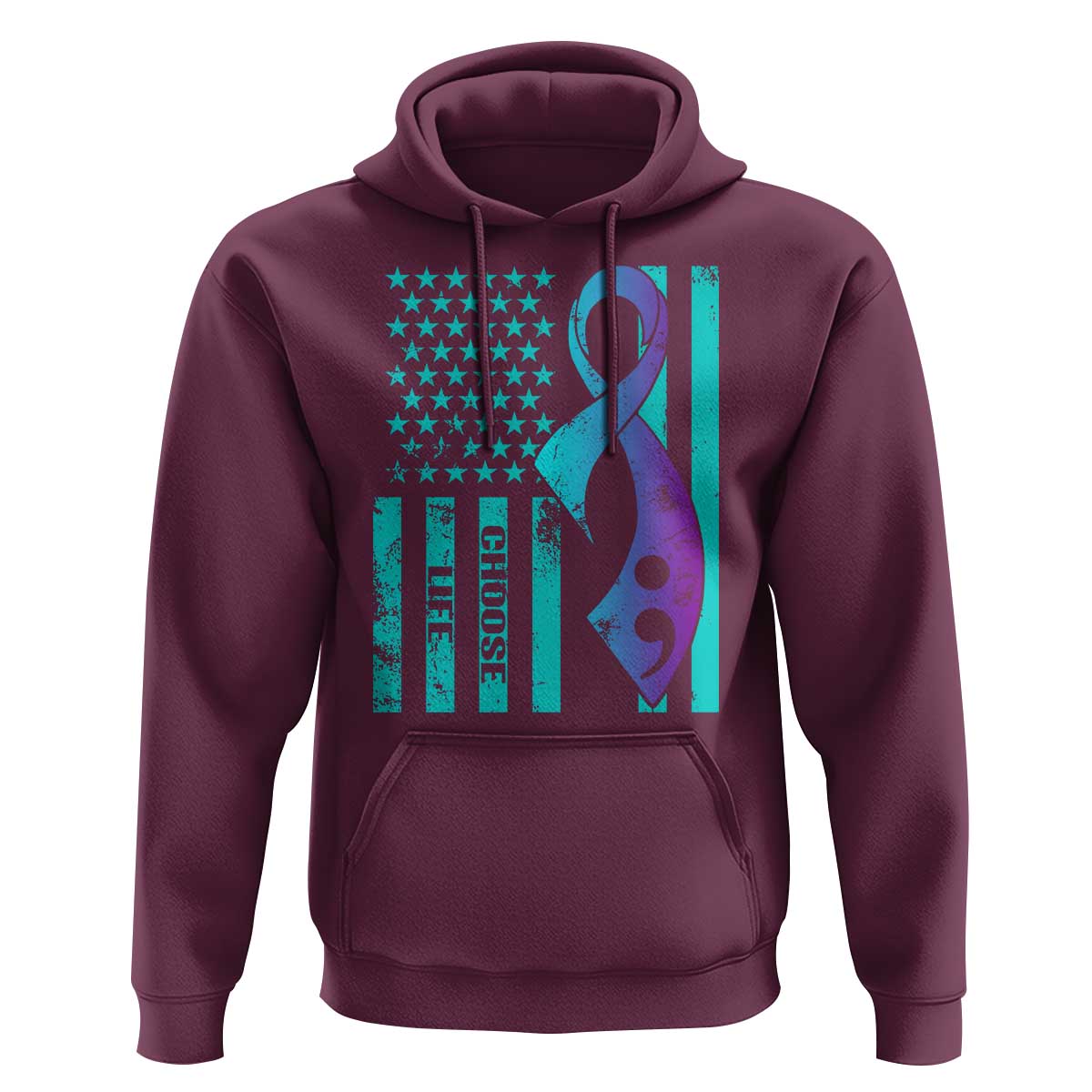 Suicide Prevention Hoodie Choose Life American Flag