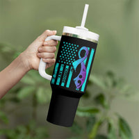 Suicide Prevention Tumbler With Handle Choose Life American Flag