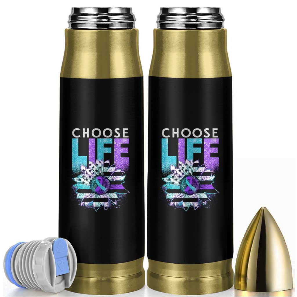 Suicide Prevention Bullet Tumbler Choose Life Sunflower American