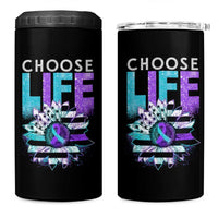 Suicide Prevention 4 in 1 Can Cooler Tumbler Choose Life Sunflower American