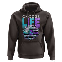 Suicide Prevention Hoodie Choose Life Sunflower American Flag - Wonder Print Shop