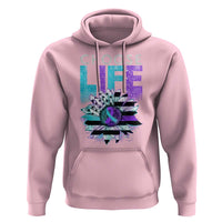 Suicide Prevention Hoodie Choose Life Sunflower American Flag - Wonder Print Shop