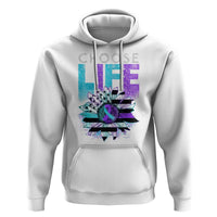 Suicide Prevention Hoodie Choose Life Sunflower American Flag - Wonder Print Shop
