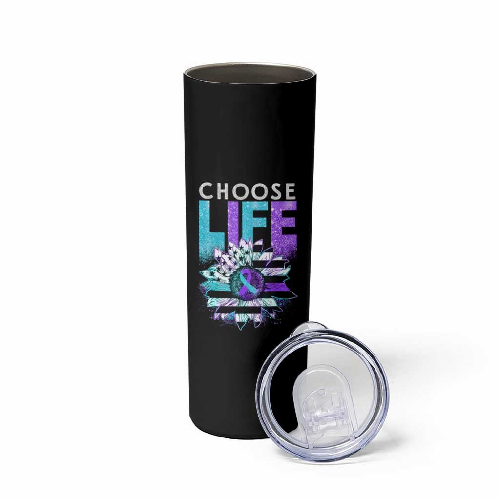 Suicide Prevention Skinny Tumbler Choose Life Sunflower American