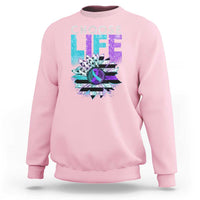 Suicide Prevention Sweatshirt Choose Life Sunflower American Flag - Wonder Print Shop