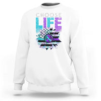 Suicide Prevention Sweatshirt Choose Life Sunflower American Flag - Wonder Print Shop