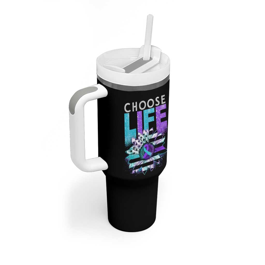 Suicide Prevention Tumbler With Handle Choose Life Sunflower American