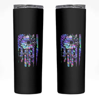 Suicide Prevention Skinny Tumbler Be Here Tomorrow Semicolon Sunflower American Flag
