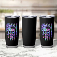 Suicide Prevention Tumbler Cup Be Here Tomorrow Semicolon Sunflower American Flag