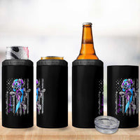 Suicide Prevention 4 in 1 Can Cooler Tumbler Warrior Rose American Flag