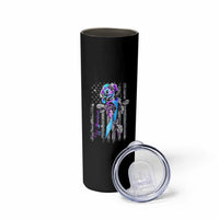 Suicide Prevention Skinny Tumbler Warrior Rose American Flag