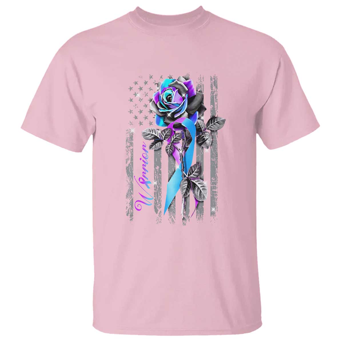 Suicide Prevention T Shirt Warrior Rose American Flag - Wonder Print Shop