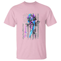 Suicide Prevention T Shirt Warrior Rose American Flag - Wonder Print Shop