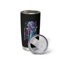 Suicide Prevention Tumbler Cup Warrior Rose American Flag