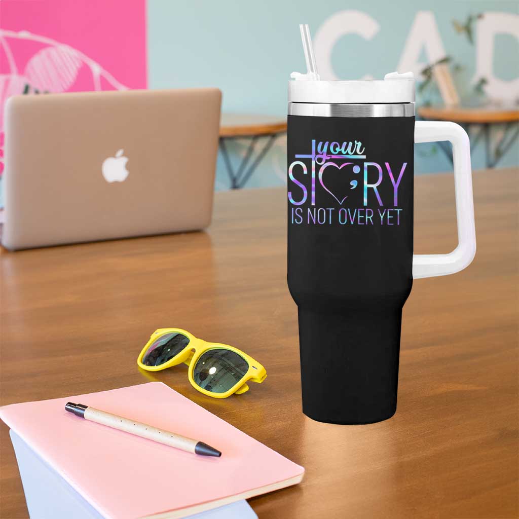 Suicide Prevention Christ Tumbler With Handle Your Story Is Not Over Yet