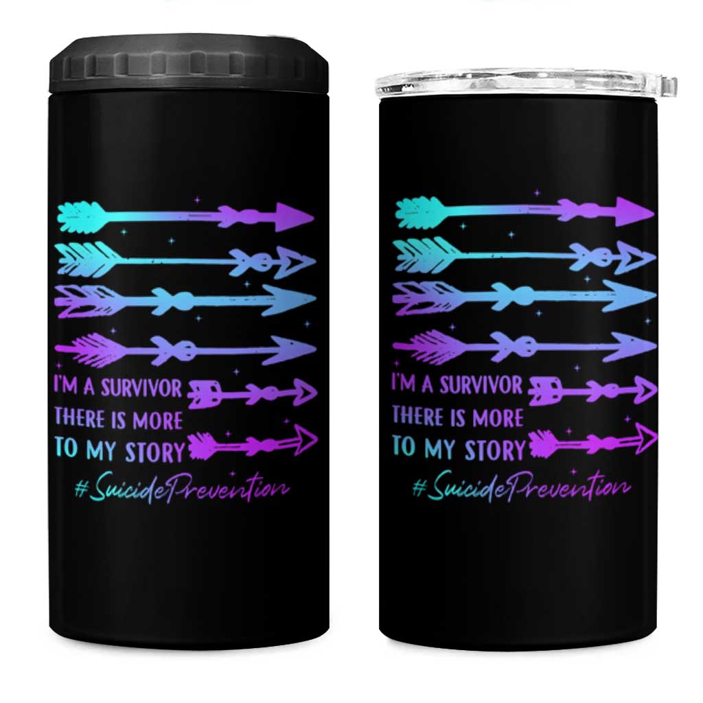 Suicide Prevention 4 in 1 Can Cooler Tumbler I Am A Survivor There Is More To My Story