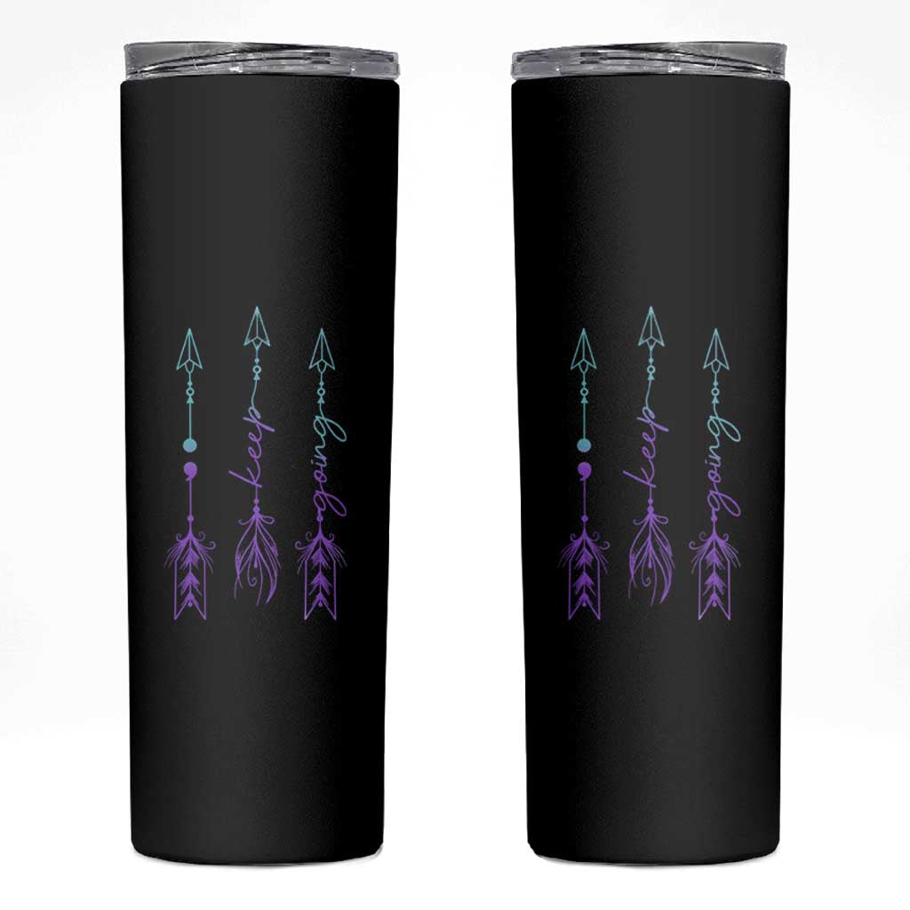 Suicide Prevention Arrow Semicolon Keep Going Skinny Tumbler
