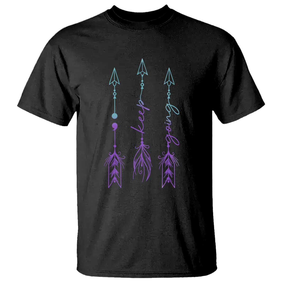 Suicide Prevention Arrow Semicolon Keep Going T Shirt - Wonder Print Shop
