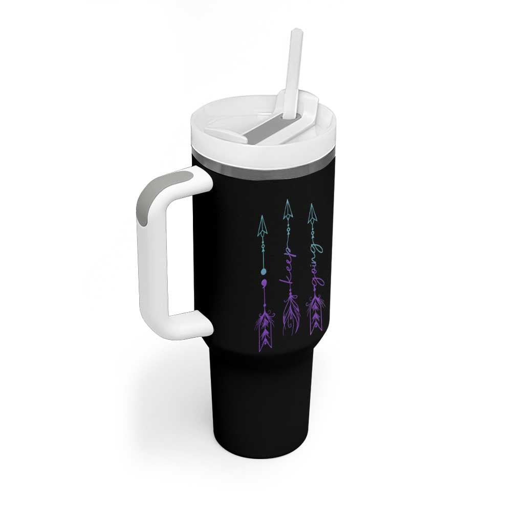 Suicide Prevention Arrow Semicolon Keep Going Tumbler With Handle