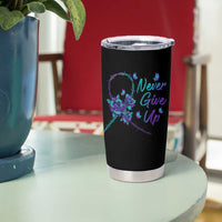 Suicide Prevention Roses Ribbon Never Give Up Tumbler Cup