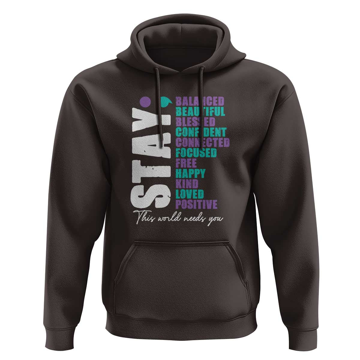 Suicide Prevention Semicolon Stay Hoodie This World Needs You - Wonder Print Shop