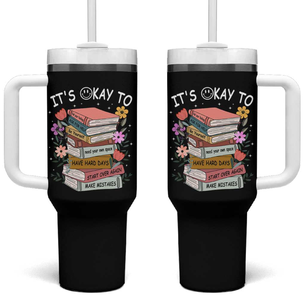 Suicide Prevention It's Okay Tumbler With Handle To Ask For Help Start Over Again Make Mistakes