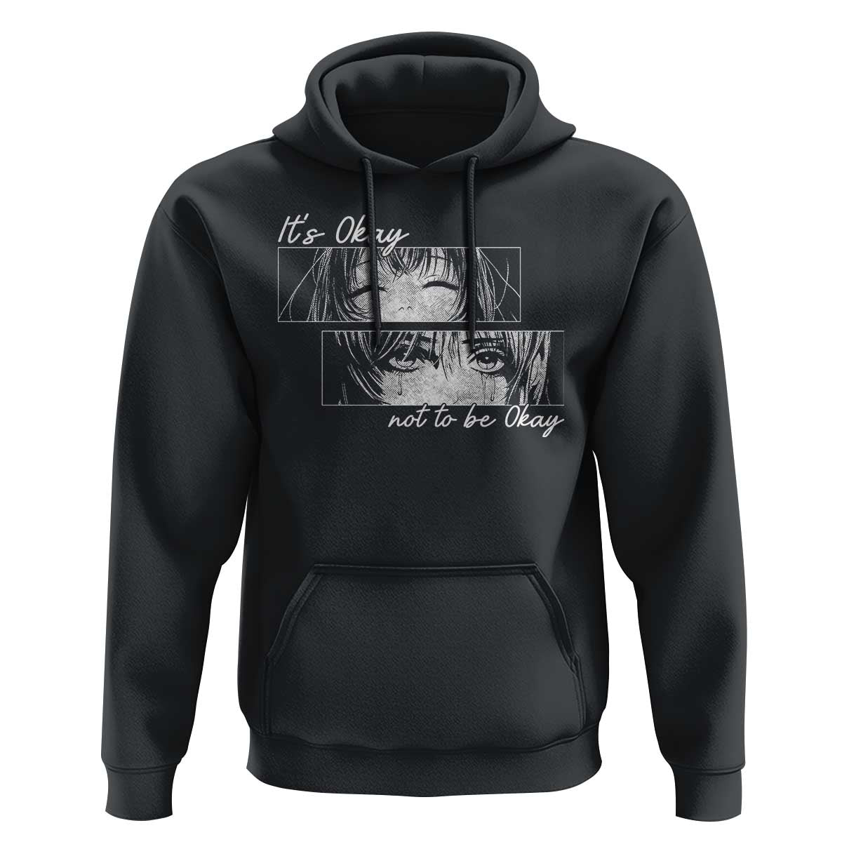 It's Okay To Not Be Okay Hoodie Anime Girl Sadness Suicide Prevention - Wonder Print Shop
