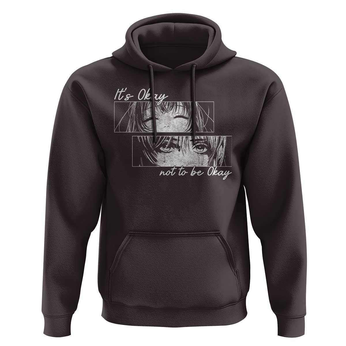 It's Okay To Not Be Okay Hoodie Anime Girl Sadness Suicide Prevention - Wonder Print Shop
