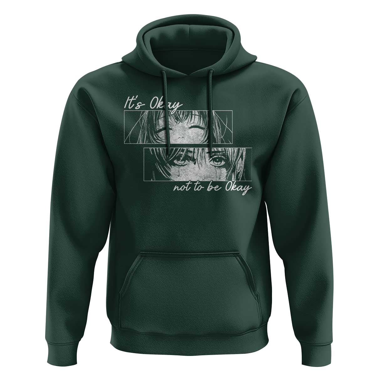 It's Okay To Not Be Okay Hoodie Anime Girl Sadness Suicide Prevention - Wonder Print Shop