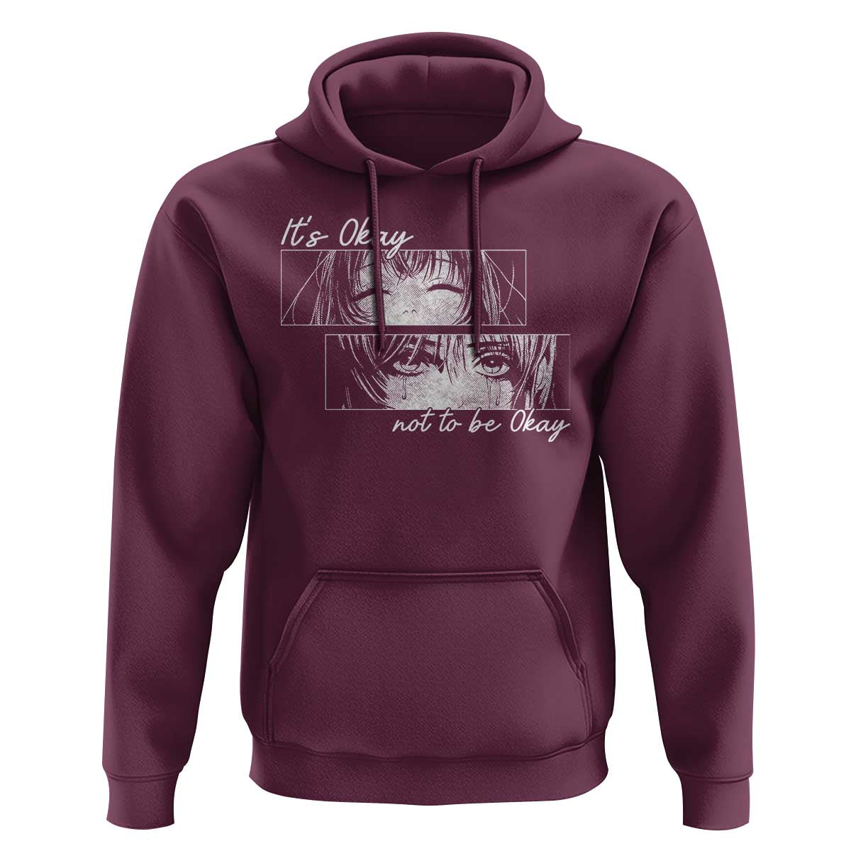 It's Okay To Not Be Okay Hoodie Anime Girl Sadness Suicide Prevention - Wonder Print Shop