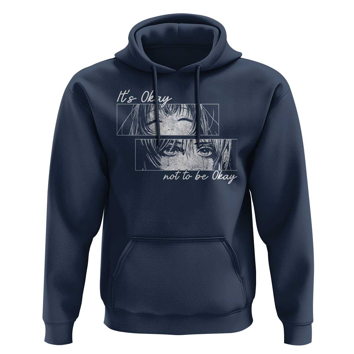 It's Okay To Not Be Okay Hoodie Anime Girl Sadness Suicide Prevention - Wonder Print Shop