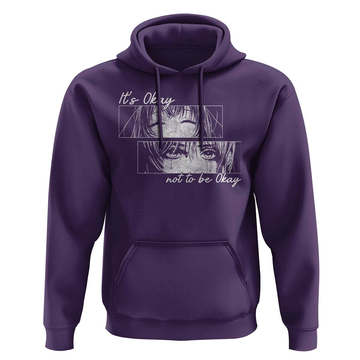 It's Okay To Not Be Okay Hoodie Anime Girl Sadness Suicide Prevention - Wonder Print Shop