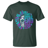 Suicide Prevention T Shirt No Story Should End Too Soon Skul Sunflower - Wonder Print Shop