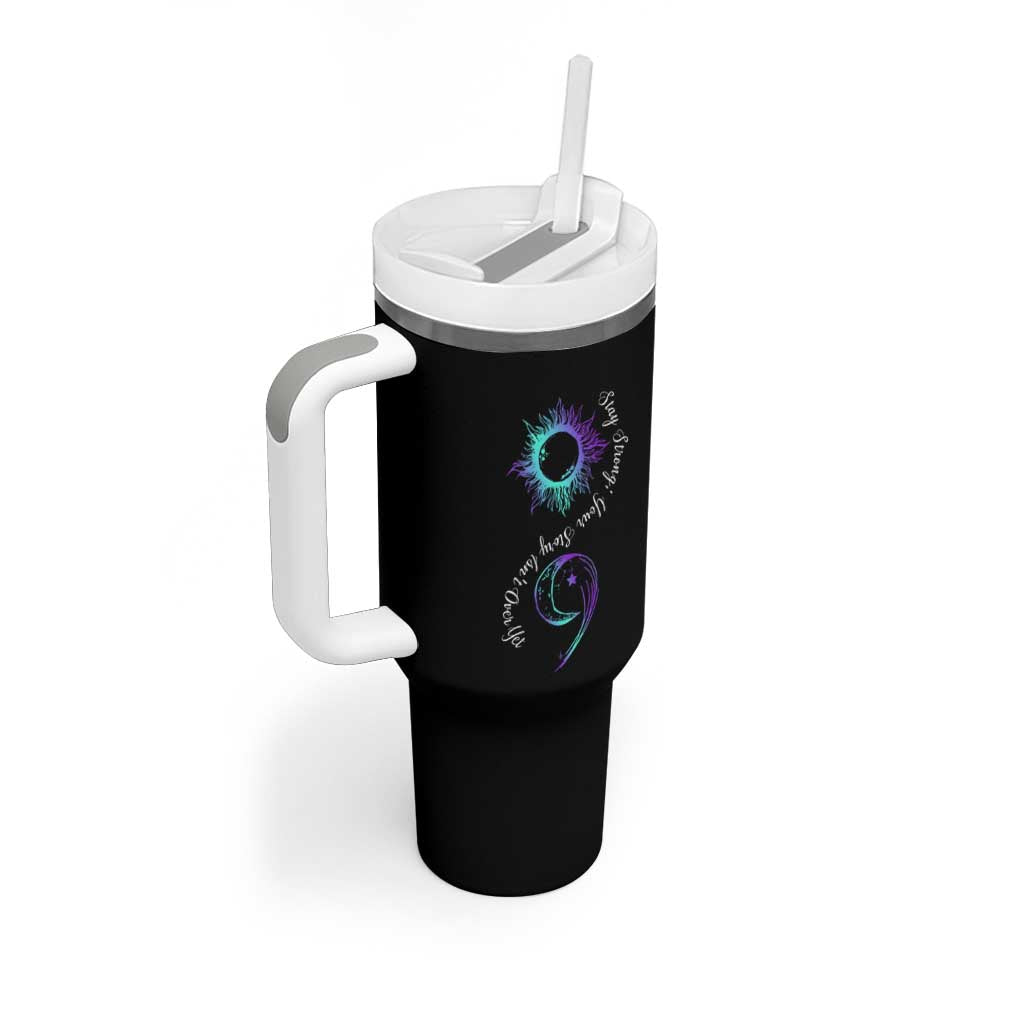 Suicide Prevention Stay Strong Tumbler With Handle Your Story Is Not Over Yet Semicolon