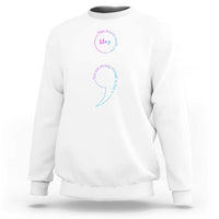 Suicide Prevention Sweatshirt Stay This World Needs You Semicolon - Wonder Print Shop